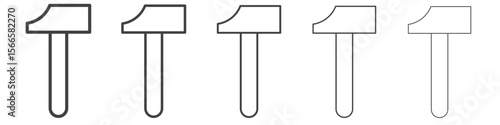 hammer icon flat thin illustration symbol