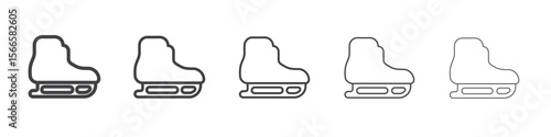ice skates icon flat thin illustration symbol