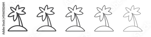 island icon flat thin illustration symbol