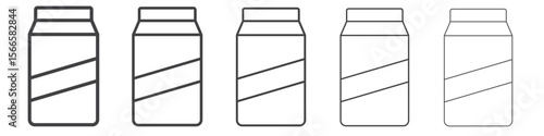 juice box icon flat thin illustration symbol