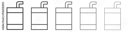 juice box icon flat thin illustration symbol