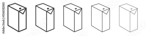 juice box icon flat thin illustration symbol