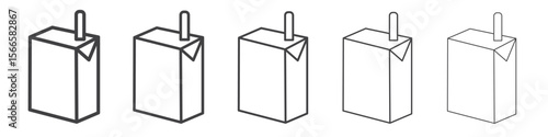 juice box icon flat thin illustration symbol
