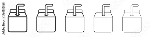 juice box icon flat thin illustration symbol