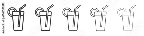 juice icon flat thin illustration symbol