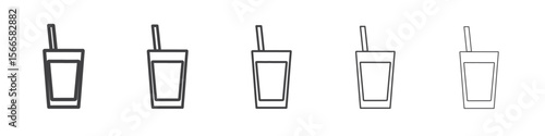 juice icon flat thin illustration symbol