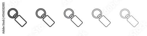 key chain icon flat thin illustration symbol