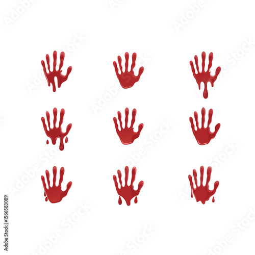 Blood hand print seamless pattern on white background red prints | Premium Vector
