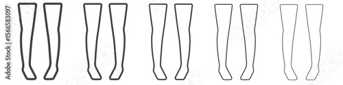 knee socks icon flat thin illustration symbol
