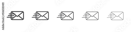mail send icon flat thin illustration symbol