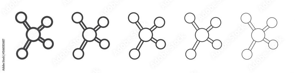 molecule icon flat thin illustration symbol molecule icon flat thin illustration symbol