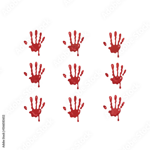 Blood hand print seamless pattern on white background red prints | Premium Vector
