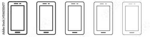 mobile icon flat thin illustration symbol
