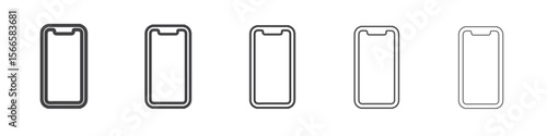 mobile icon flat thin illustration symbol