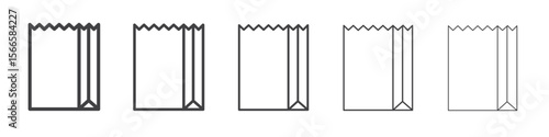 paper bag icon flat thin illustration symbol