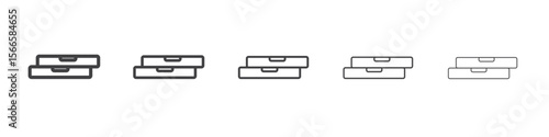 pizza box icon flat thin illustration symbol