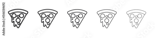 pizza icon flat thin illustration symbol
