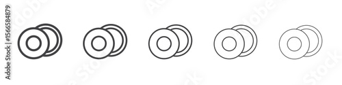 plates icon flat thin illustration symbol