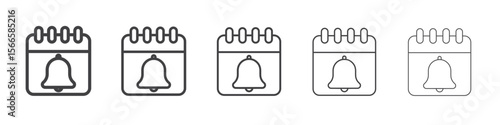 reminder icon flat thin illustration symbol