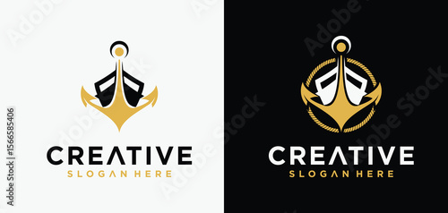 ship mechanic logo,boat repair logo mechanic concept, Yacht Mechanic Logo Design, but, fishing boat.