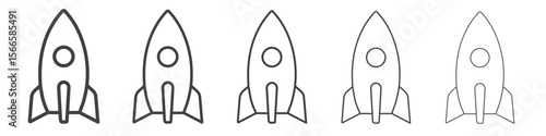 rocket icon flat thin illustration symbol