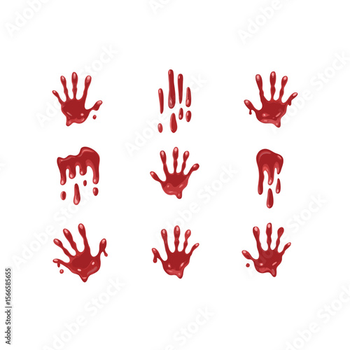 Blood hand print seamless pattern on white background red prints | Premium Vector
