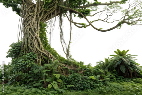 3D Lush Jungle with Hanging Vines