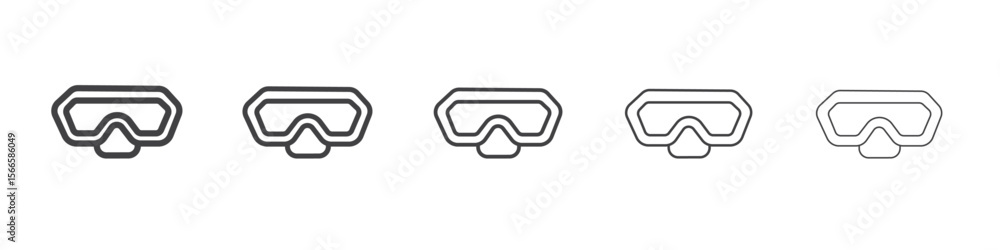 Fototapeta premium scuba diving mask icon flat thin illustration symbol
