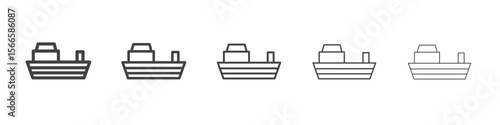 ship icon flat thin illustration symbol