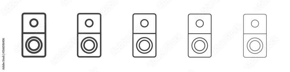 smart door bell icon flat thin illustration symbol smart door bell icon flat thin illustration symbol