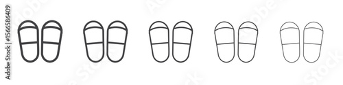 slippers icon flat thin illustration symbol