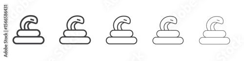 snake icon flat thin illustration symbol