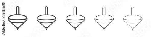 spinning top icon flat thin illustration symbol