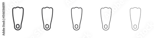 swim fin icon flat thin illustration symbol