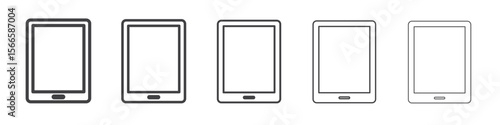 tablet icon flat thin illustration symbol