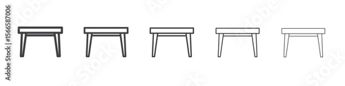 table icon flat thin illustration symbol