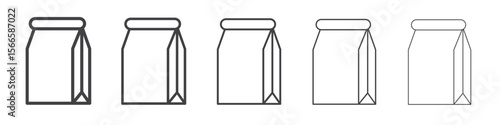 take away bag icon flat thin illustration symbol