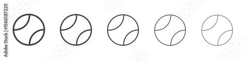tennis ball icon flat thin illustration symbol