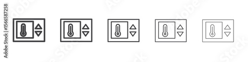 thermostat icon flat thin illustration symbol