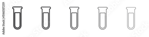 test tube icon flat thin illustration symbol