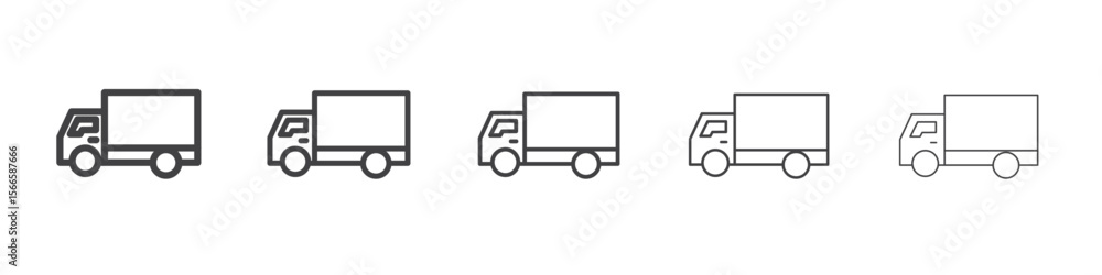 truck icon flat thin illustration symbol truck icon flat thin illustration symbol