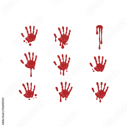 Blood hand print seamless pattern on white background red prints | Premium Vector
