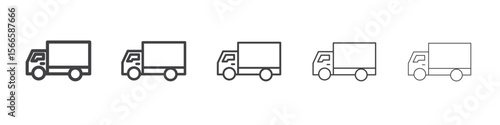 truck icon flat thin illustration symbol
