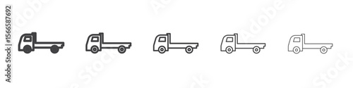 truck icon flat thin illustration symbol