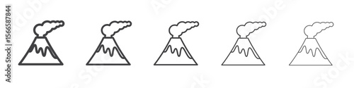 volcano icon flat thin illustration symbol
