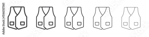 waist coat icon flat thin illustration symbol