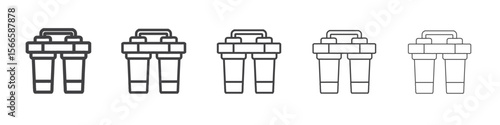 water filter icon flat thin illustration symbol