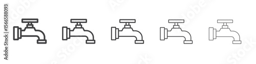 water tap icon flat thin illustration symbol
