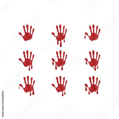 Blood hand print seamless pattern on white background red prints | Premium Vector
