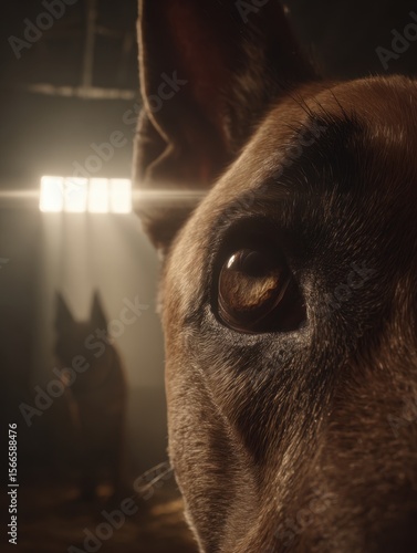 A dog's gaze into the night